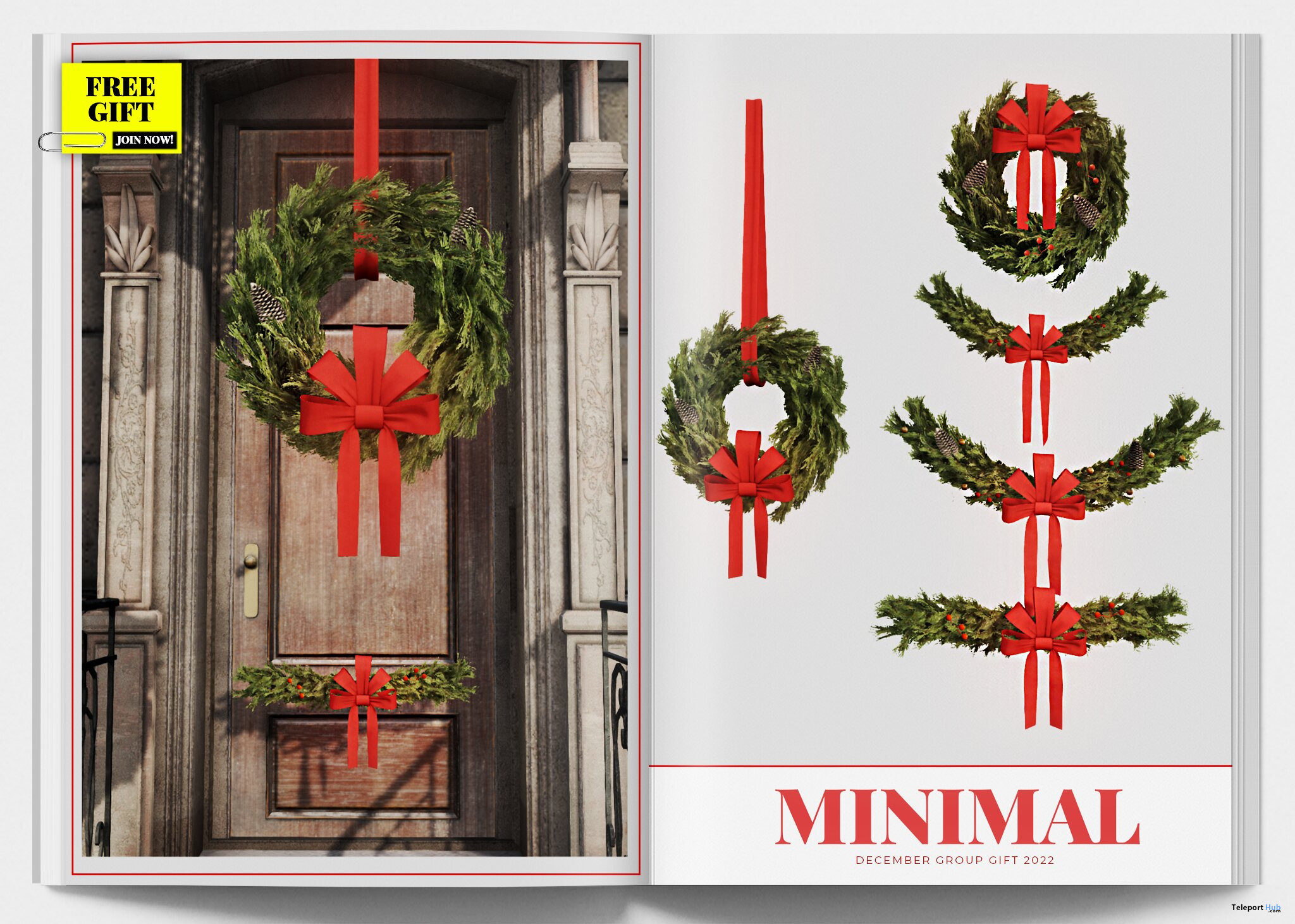Christmas Wreath December 2022 Group Gift by MINIMAL - Teleport Hub - teleporthub.com