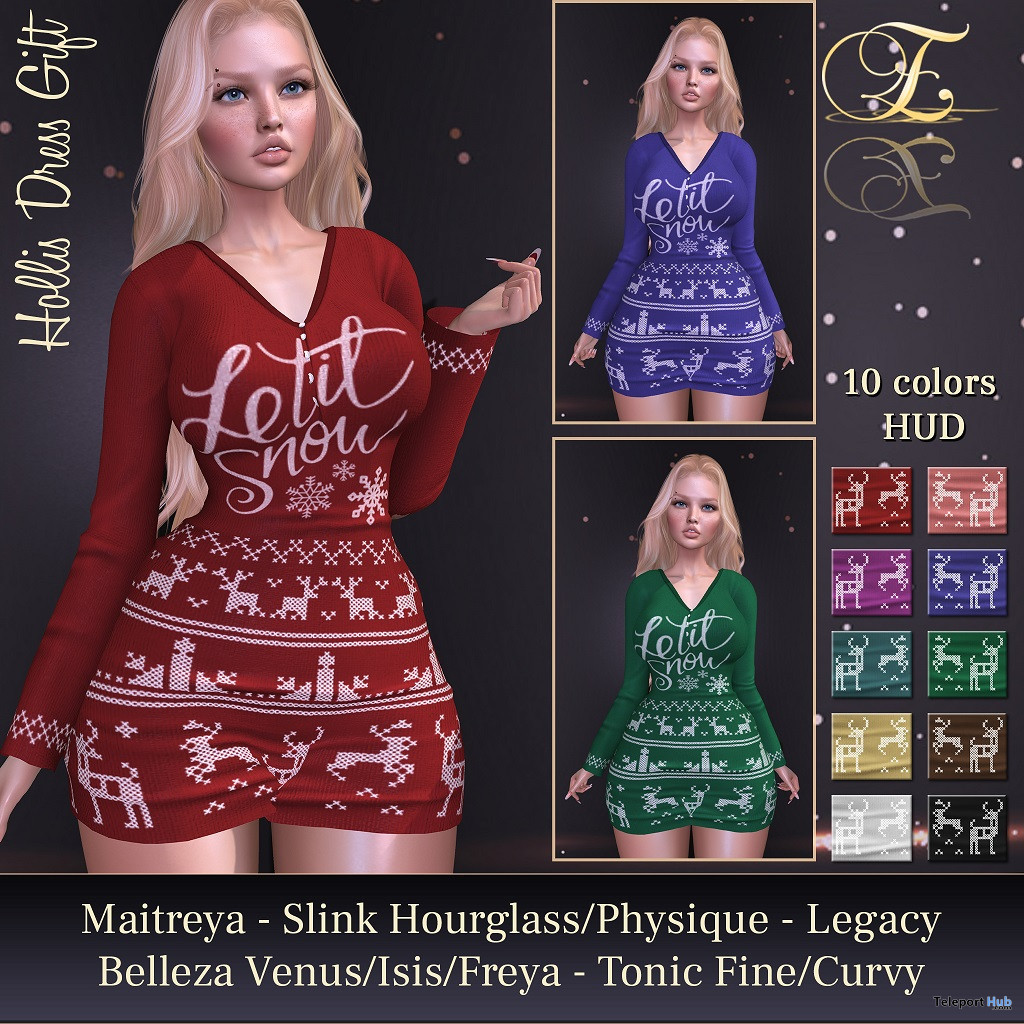 Hollis Dress Fatpack December 2022 Group Gift by Enchantress - Teleport Hub - teleporthub.com