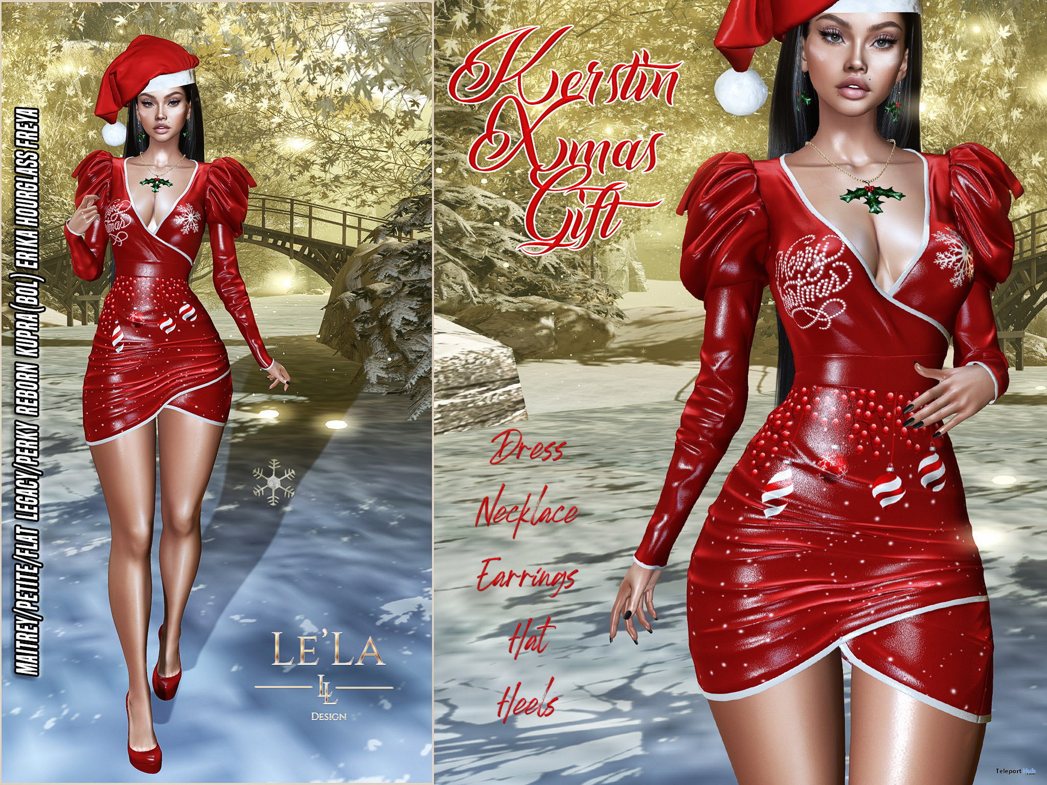 Kerstin Xmas Outfit December 2022 Group Gift by Le’La Design - Teleport Hub - teleporthub.com