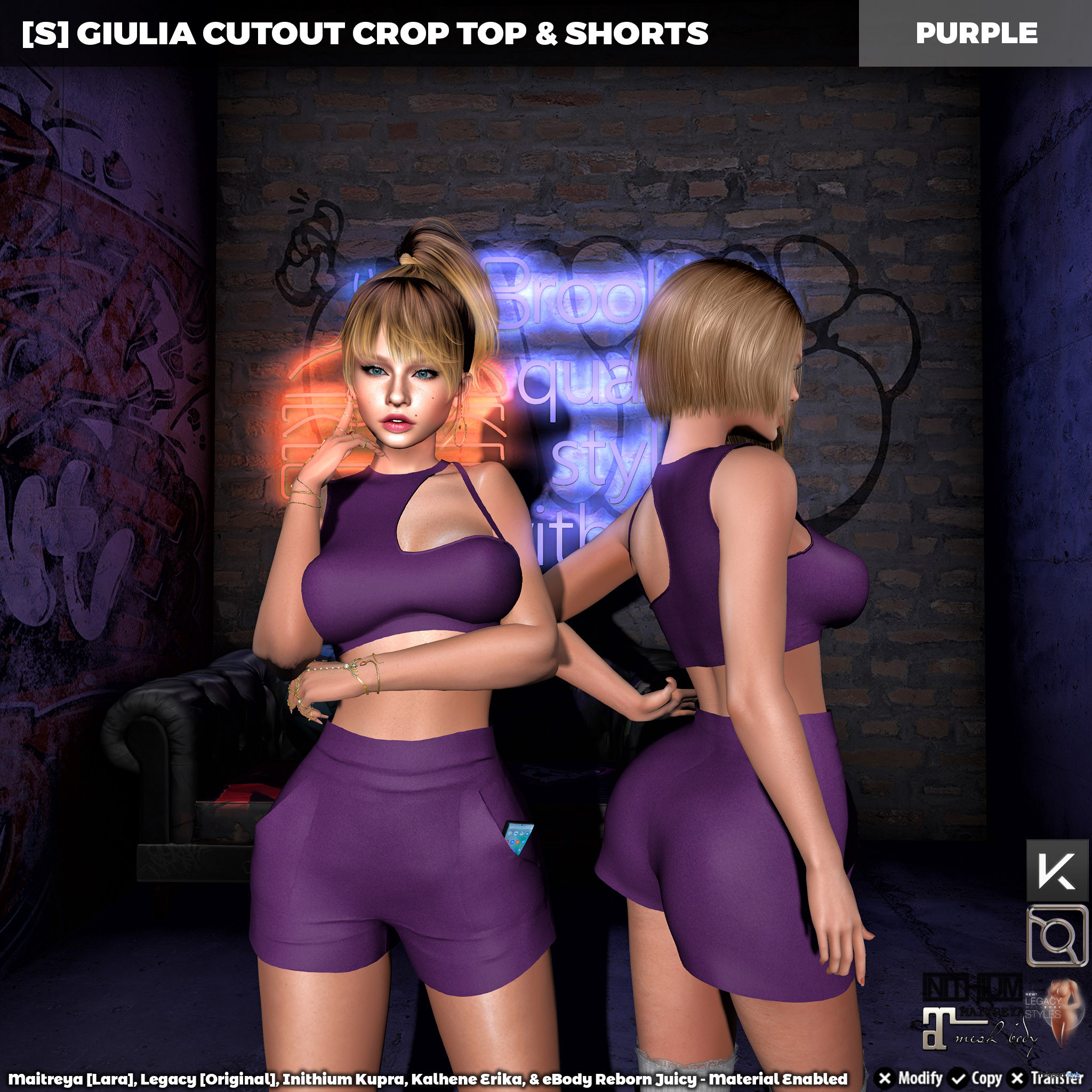 New Release: [S] Giulia Cutout Crop Top & Shorts by [satus Inc] - Teleport Hub - teleporthub.com