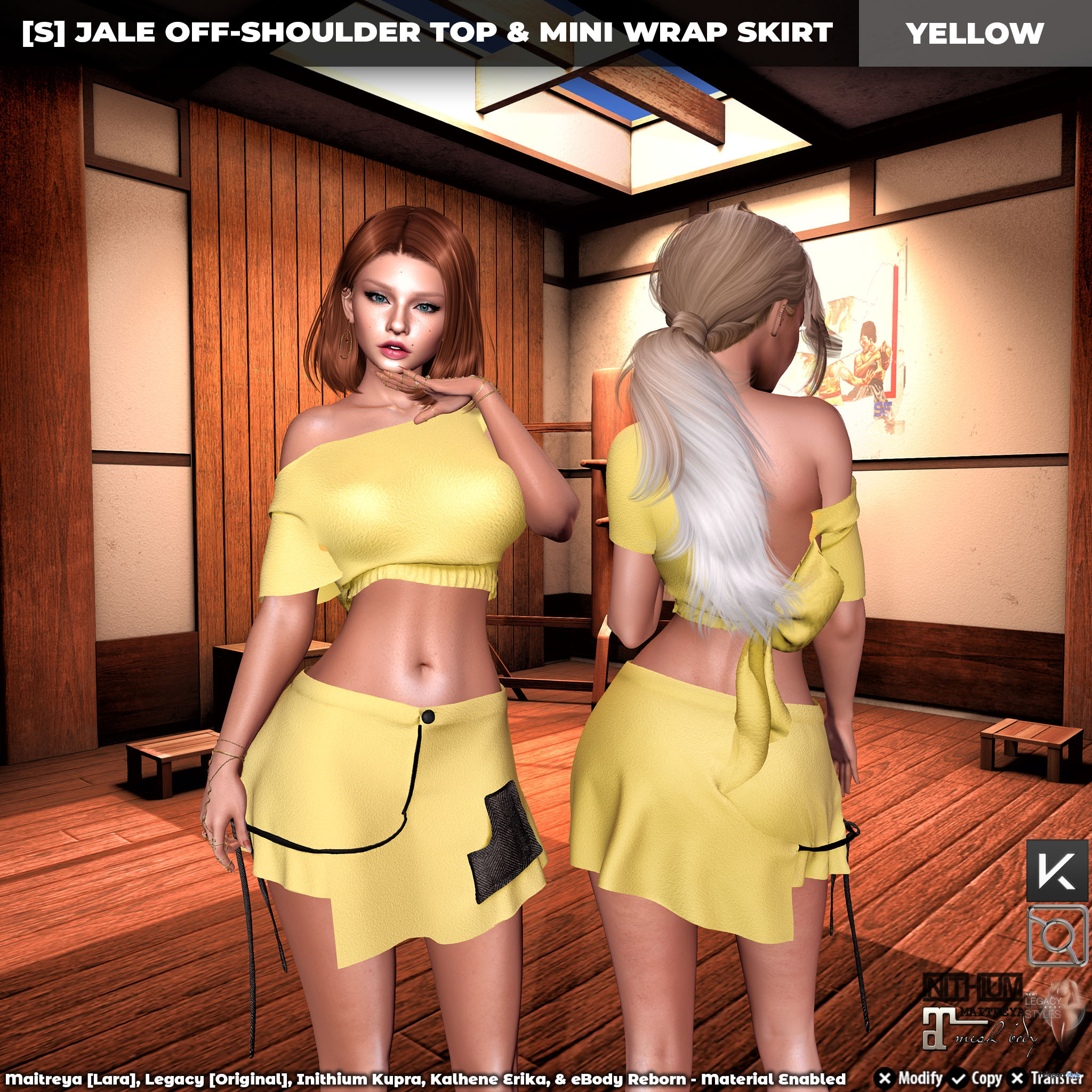 New Release: [S] Jale Off-Shoulder Top & Mini Wrap Skirt by [satus Inc] - Teleport Hub - teleporthub.com