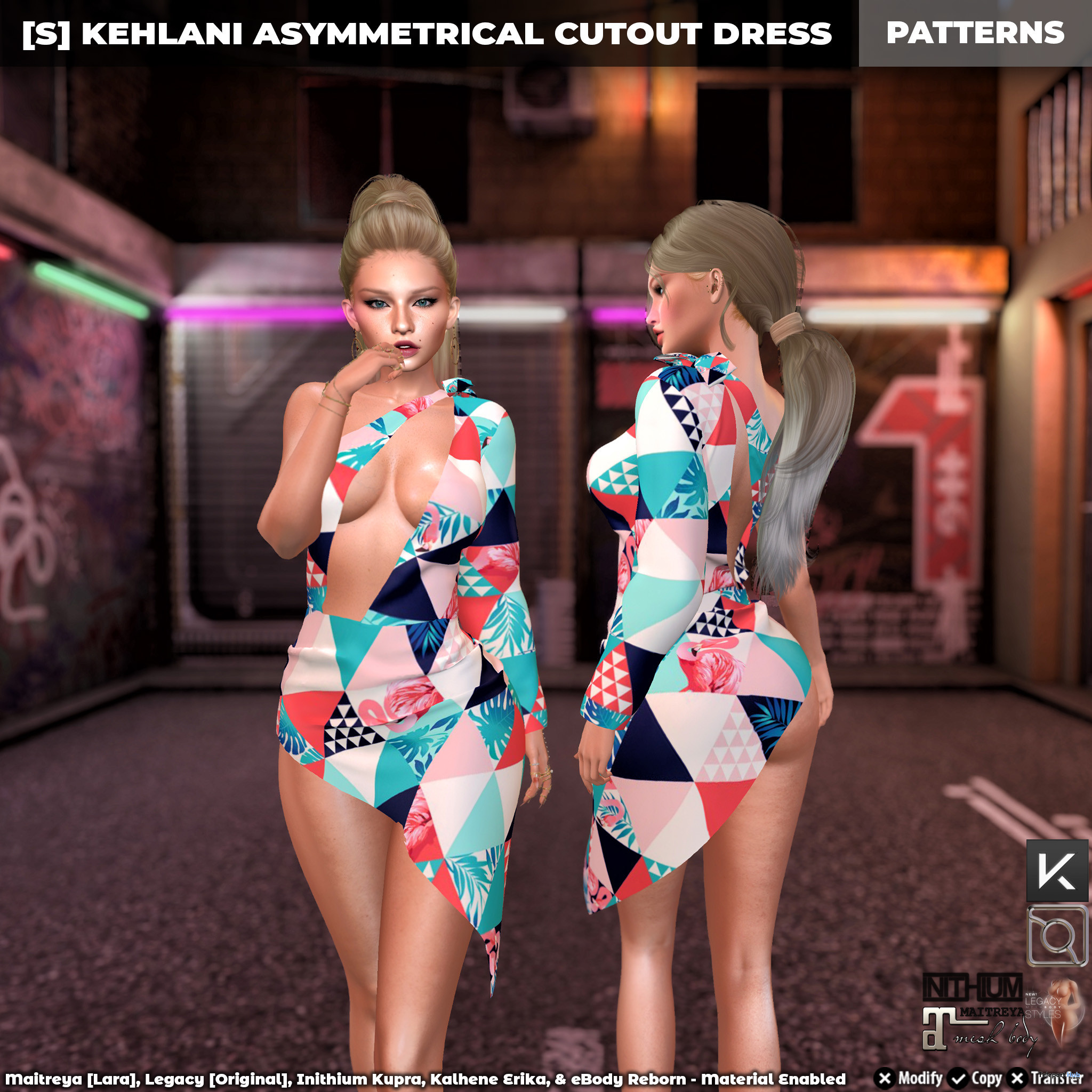 New Release: [S] Kehlani Asymmetrical Cutout Dress by [satus Inc] - Teleport Hub - teleporthub.com
