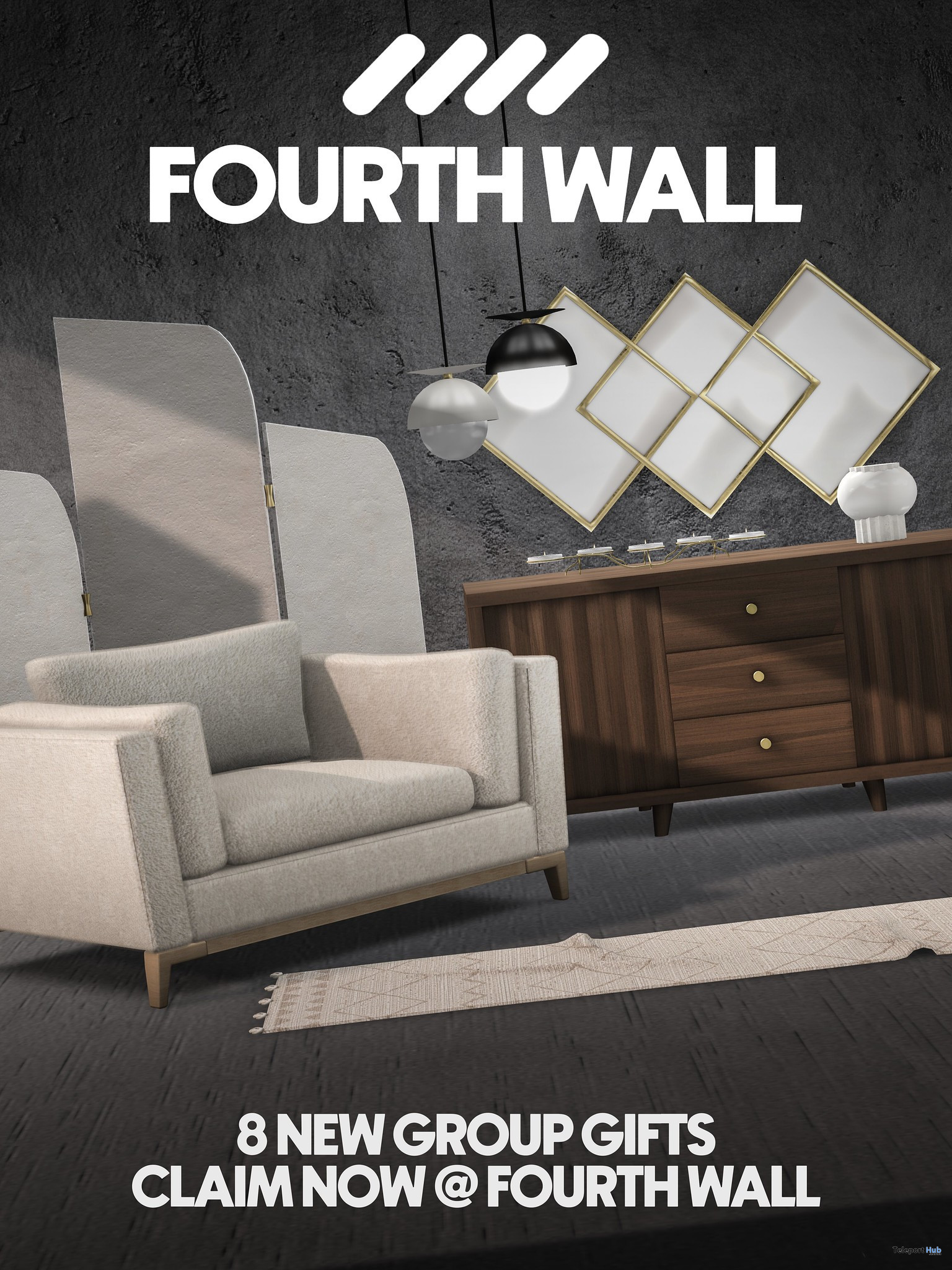 Living Room Furniture & Decors January 2023 Group Gift by Fourth Wall - Teleport Hub - teleporthub.com