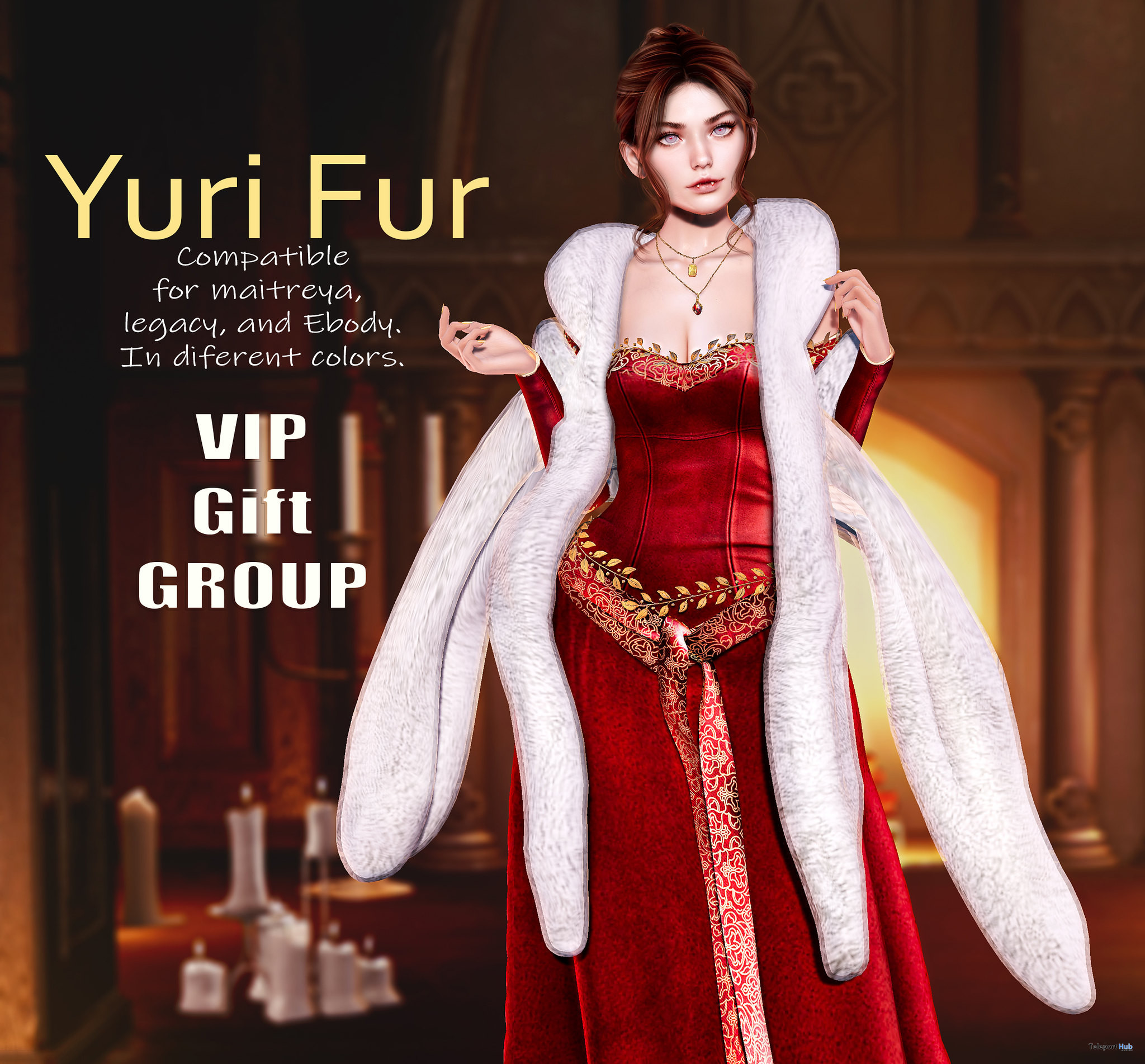 Yuri Fur Midnight Order Event January 2023 Group Gift by UNA - Teleport Hub - teleporthub.com
