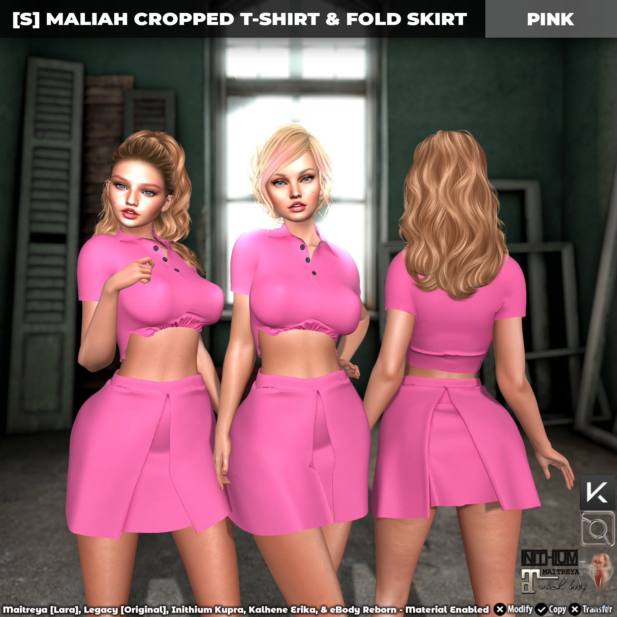 New Release: [S] Maliah Cropped T-Shirt & Fold Skirt by [satus Inc] - Teleport Hub - teleporthub.com