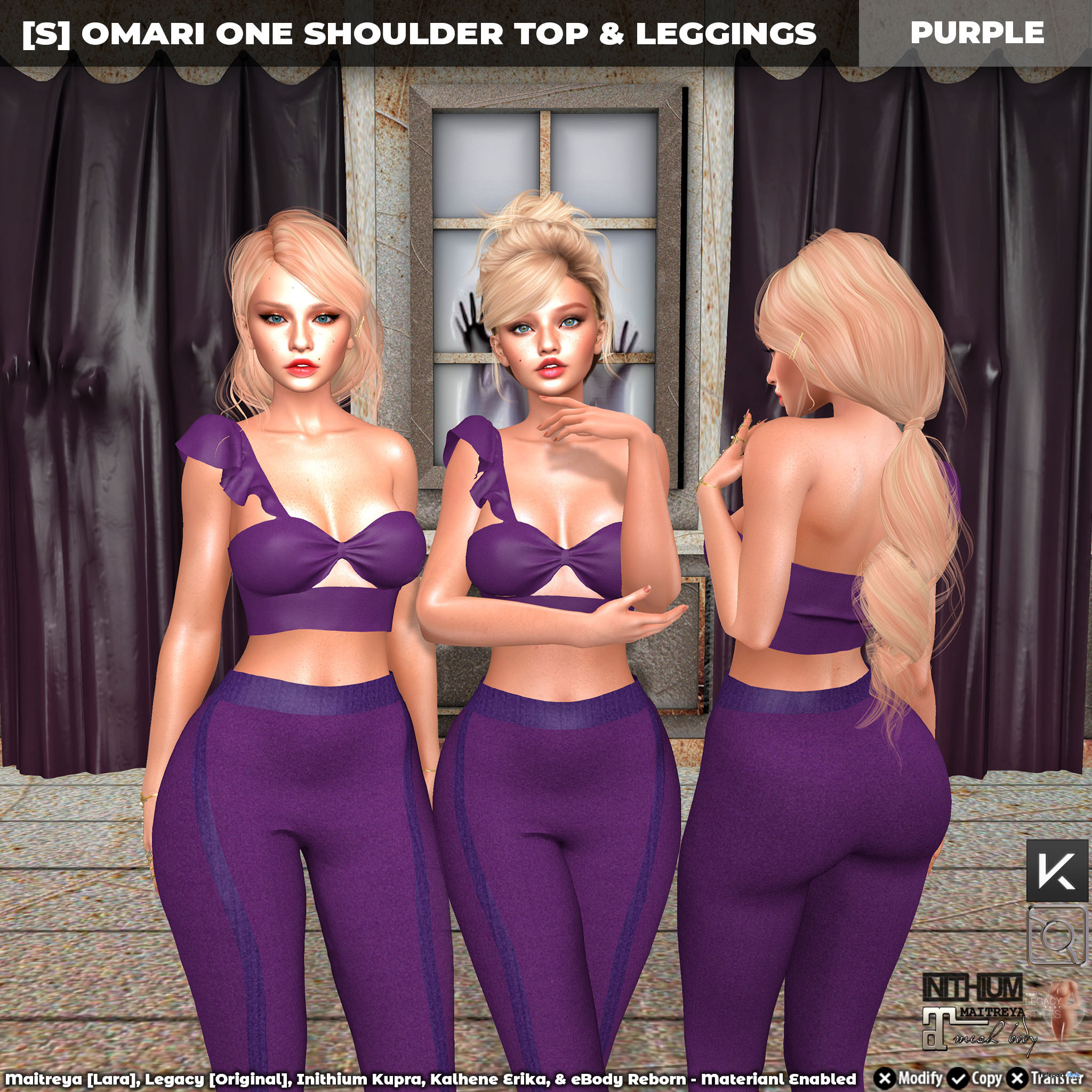 New Release: [S] Omari One Shoulder Top & Leggings by [satus Inc] - Teleport Hub - teleporthub.com