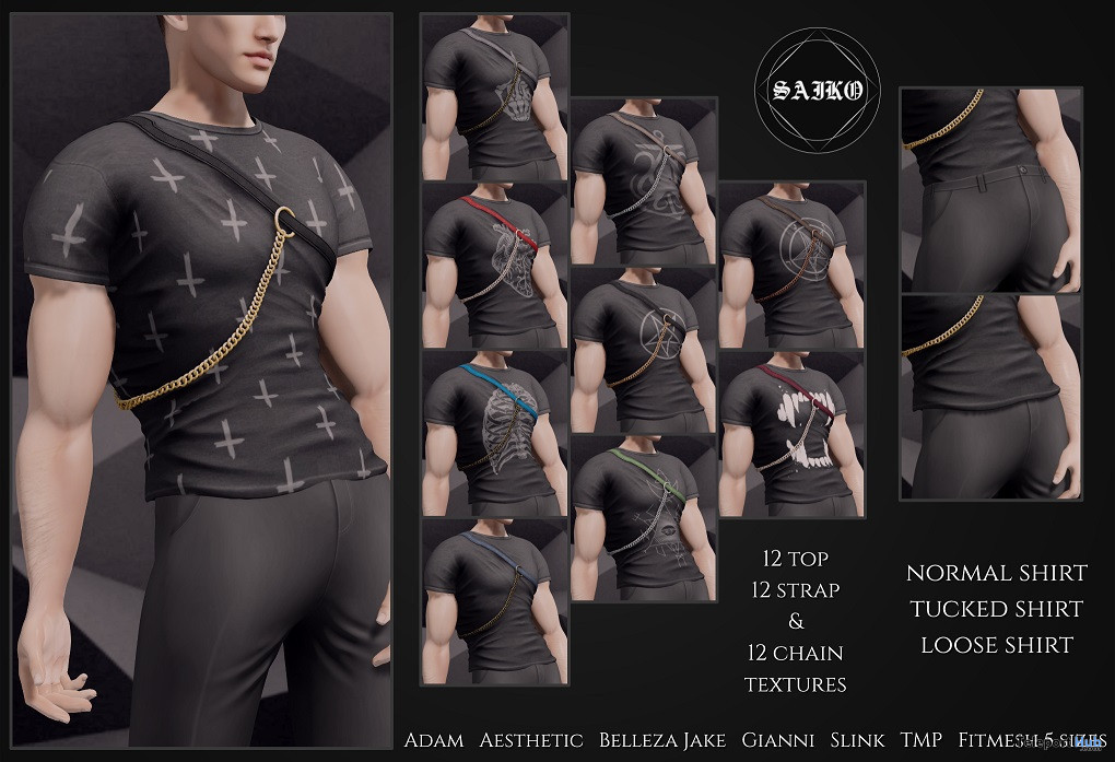 Max T-Shirt With Body Strap & Chain March 2023 Group Gift by SAIKO - Teleport Hub - teleporthub.com