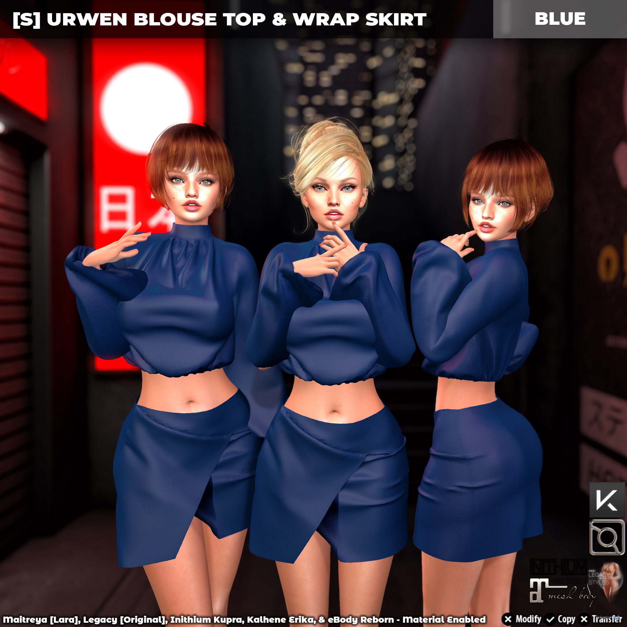 New Release: [S] Urwen Blouse Top & Wrap Skirt by [satus Inc] - Teleport Hub - teleporthub.com