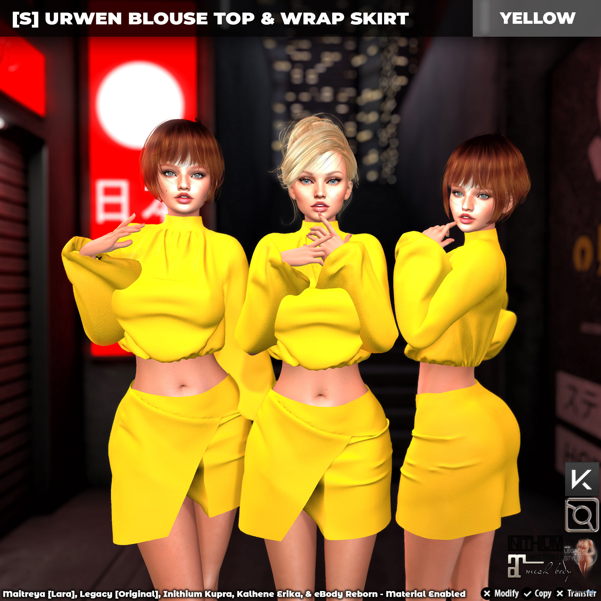 New Release: [S] Urwen Blouse Top & Wrap Skirt by [satus Inc] - Teleport Hub - teleporthub.com