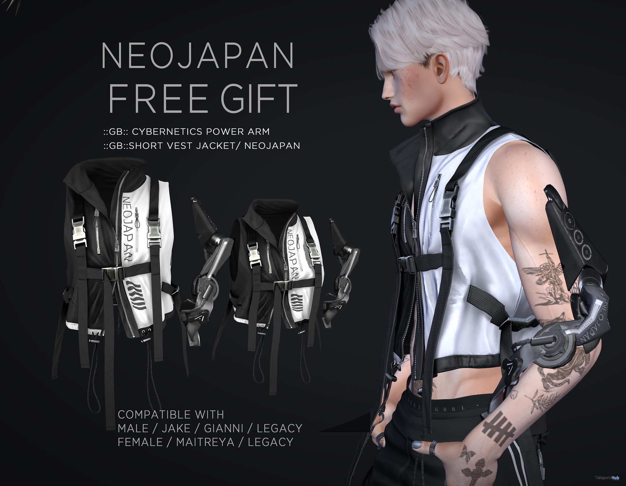 Short Vest Jacket & Power Arm Neo Japan Event April 2023 Gift by GABRIEL - Teleport Hub - teleporthub.com