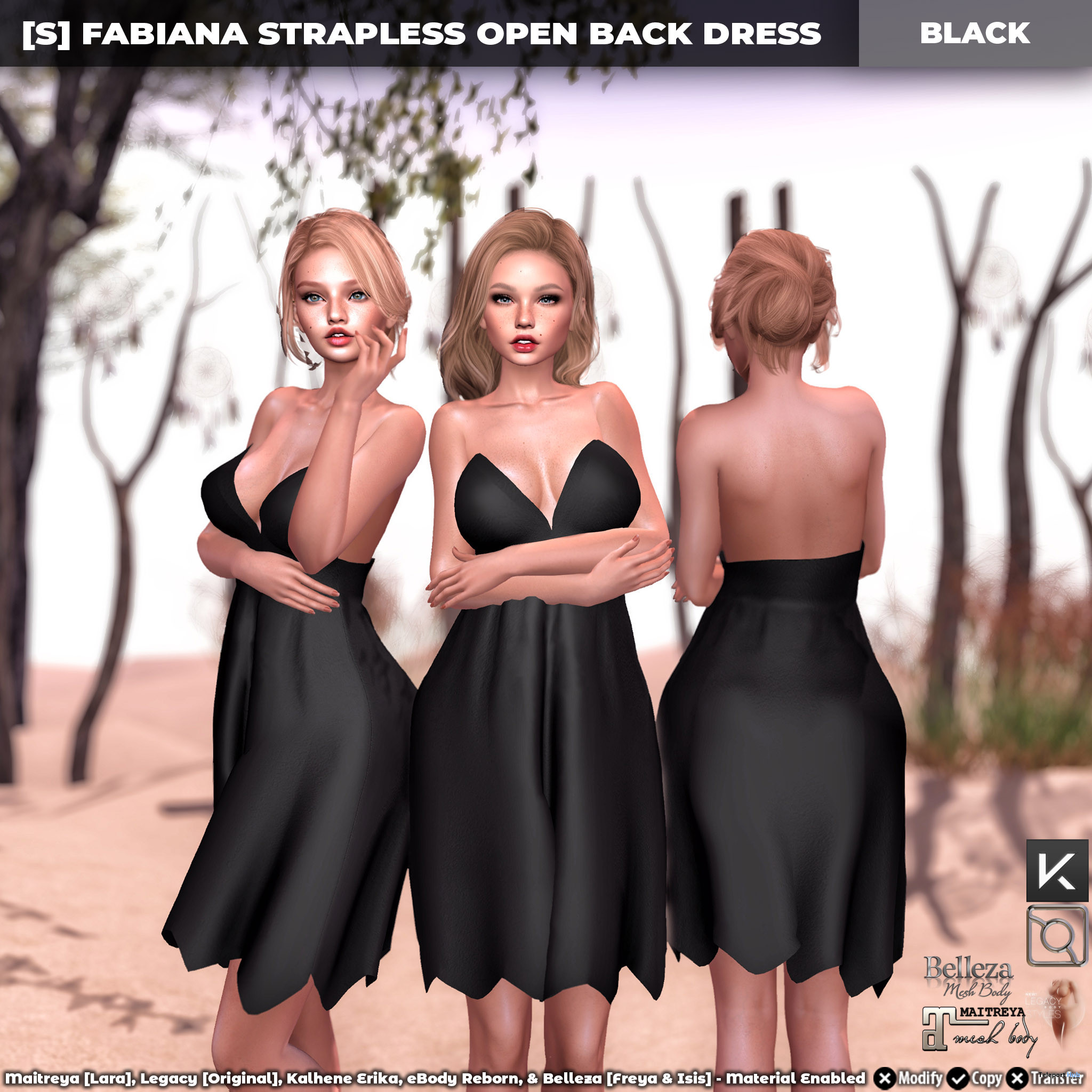 New Release: [S] Fabiana Strapless Open Back Dress by [satus Inc] - Teleport Hub - teleporthub.com