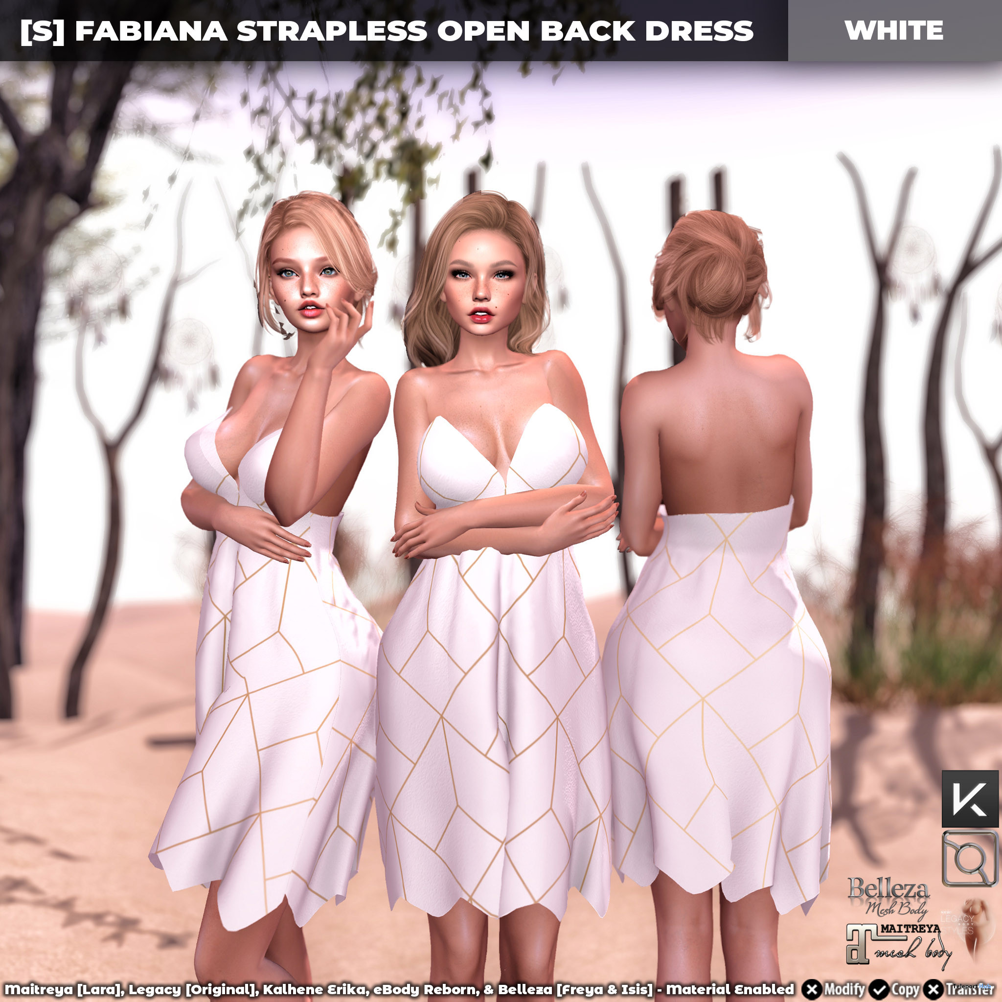 New Release: [S] Fabiana Strapless Open Back Dress by [satus Inc] - Teleport Hub - teleporthub.com