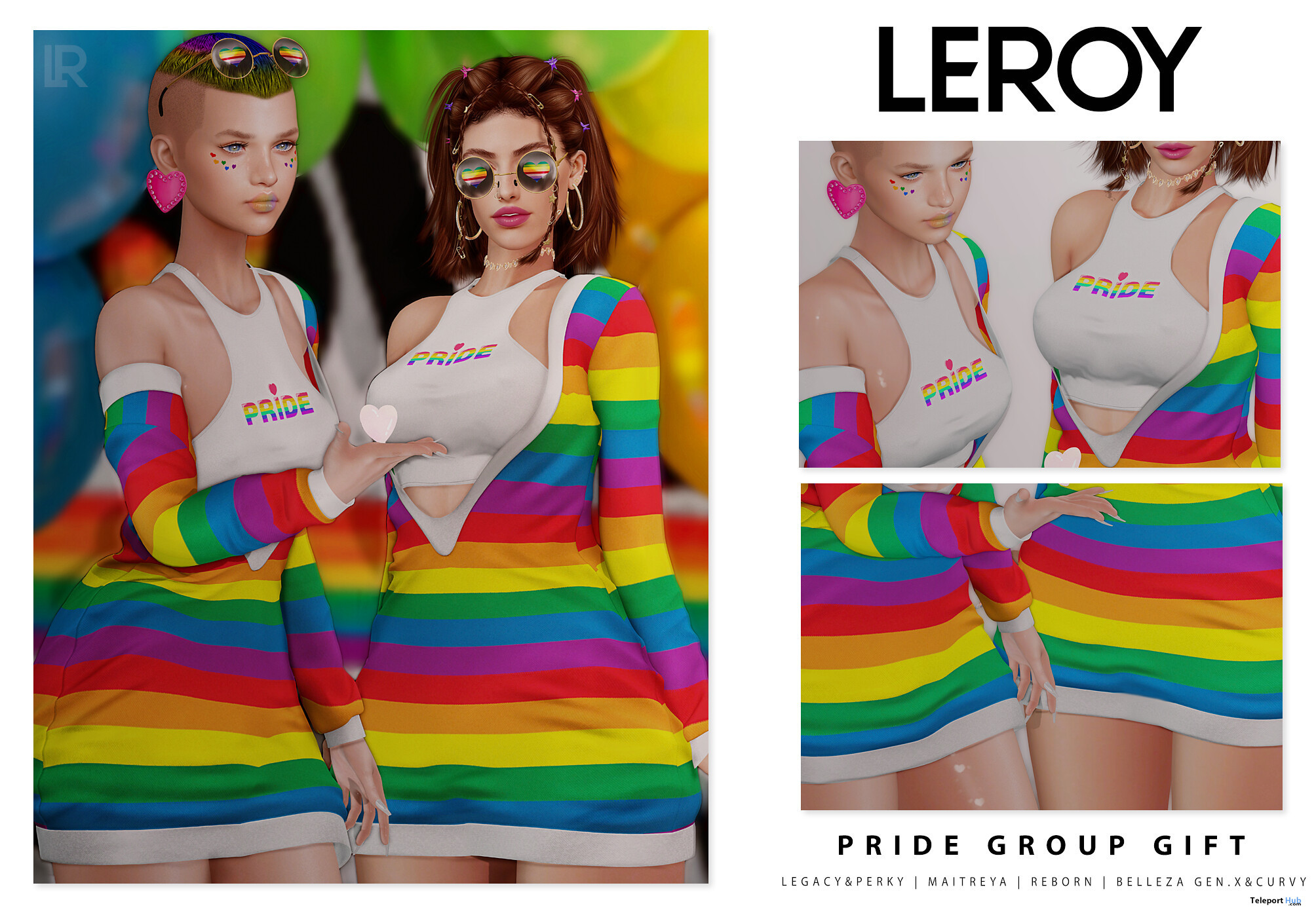 NaNa Outfit Set Pride Edition June 2023 Group Gift by LEROY - Teleport Hub - teleporthub.com