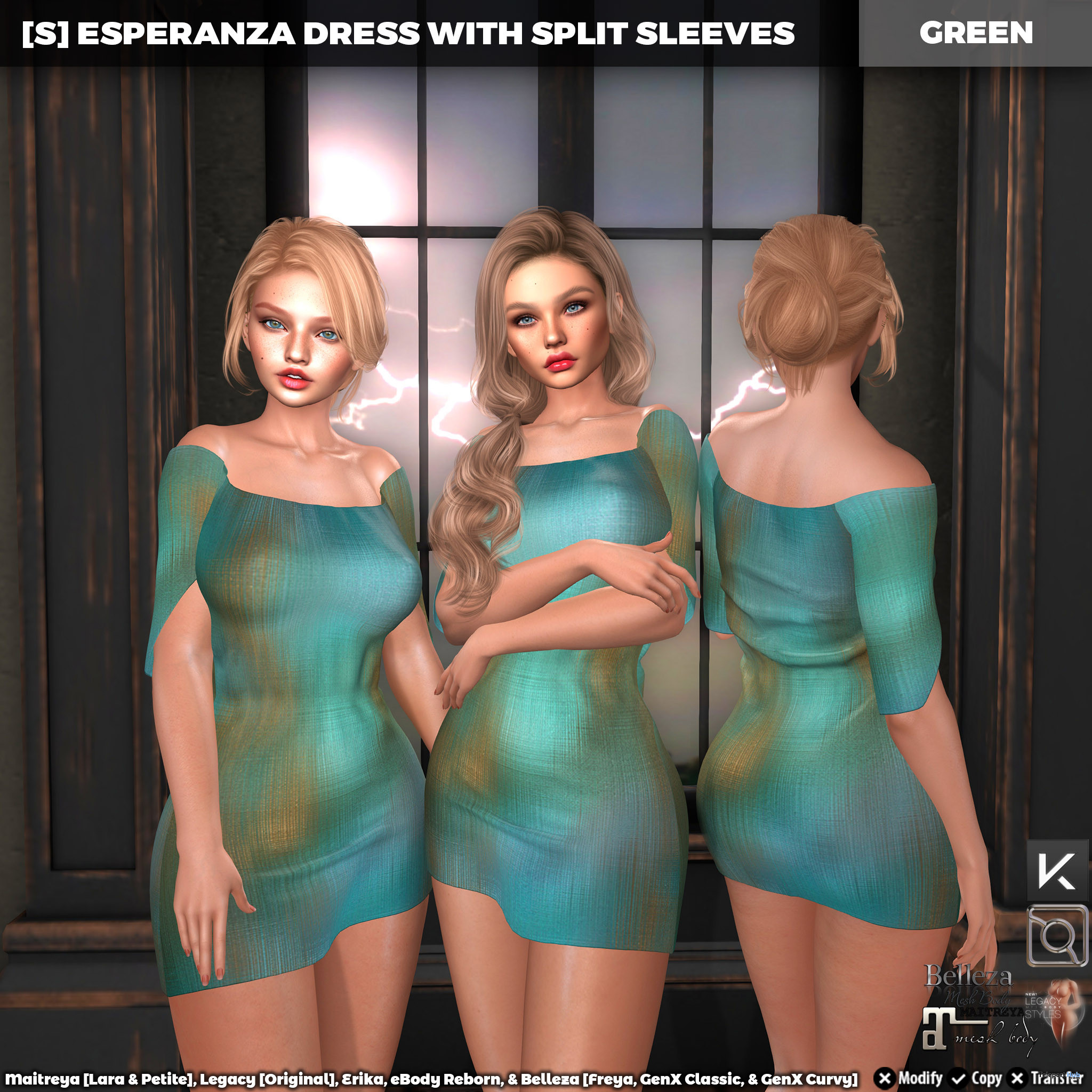 New Release: [S] Esperanza Dress With Split Sleeves by [satus Inc] - Teleport Hub - teleporthub.com