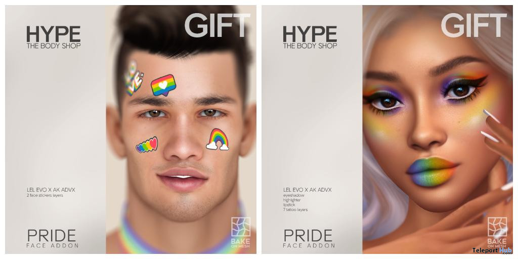 Pride Face Stickers & Rainbow Makeup June 2023 Group Gift by HYPE The Body Shop - Teleport Hub - teleporthub.com