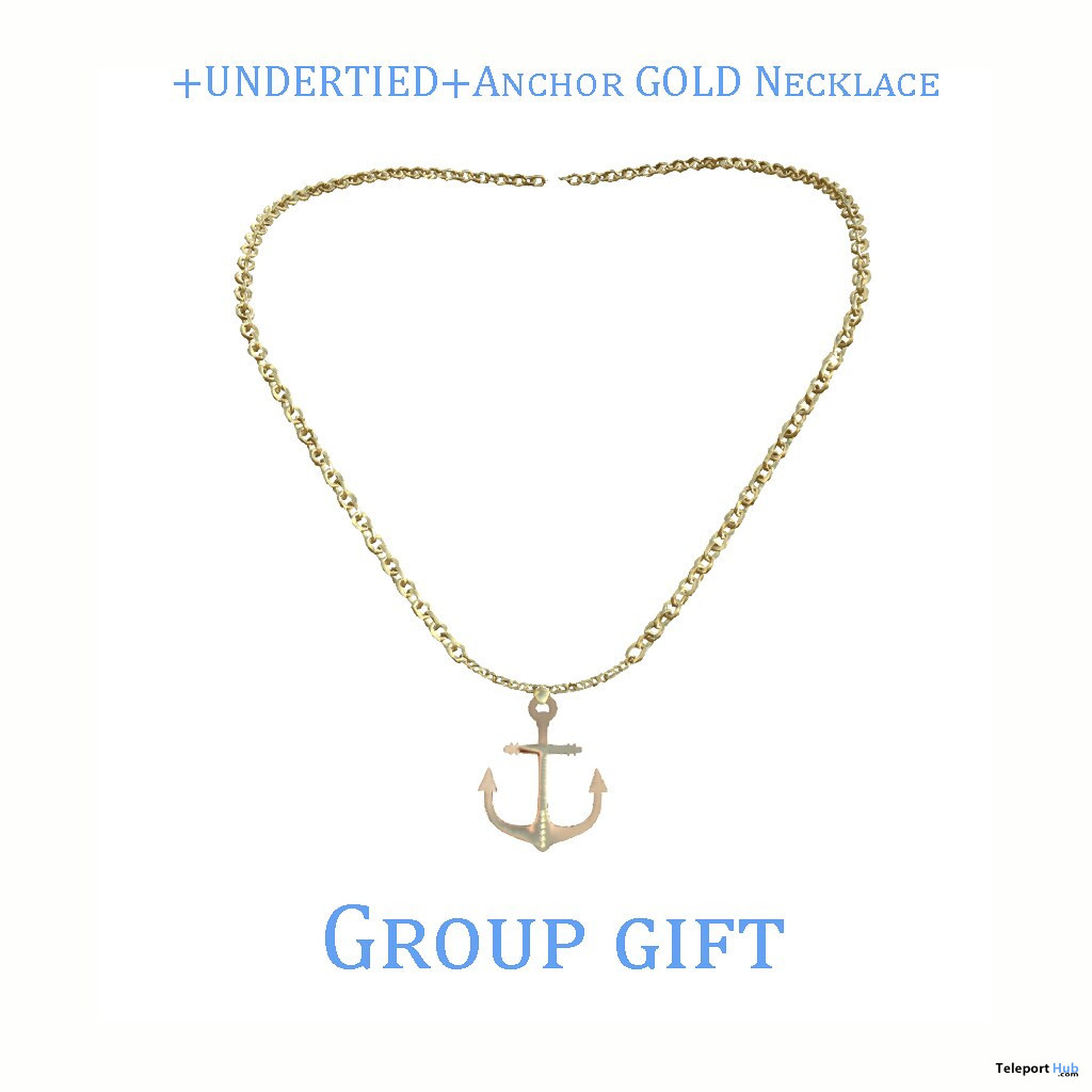 Anchor Gold Necklace July 2023 Group Gift by UNDERTIED - Teleport Hub - teleporthub.com