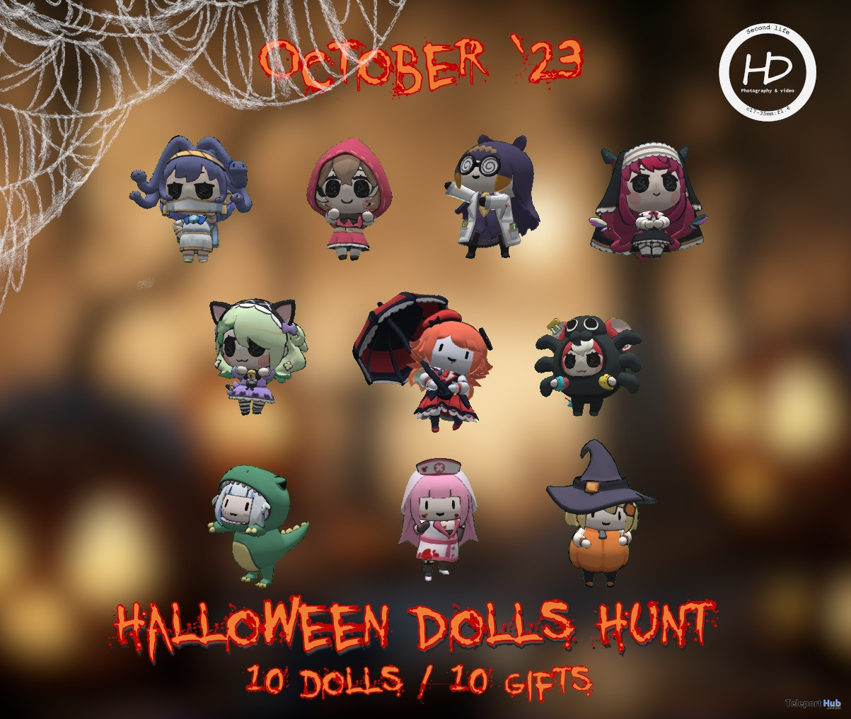 HD Backdrops' Halloween Dolls Hunt 2023 - Teleport Hub - teleporthub.com