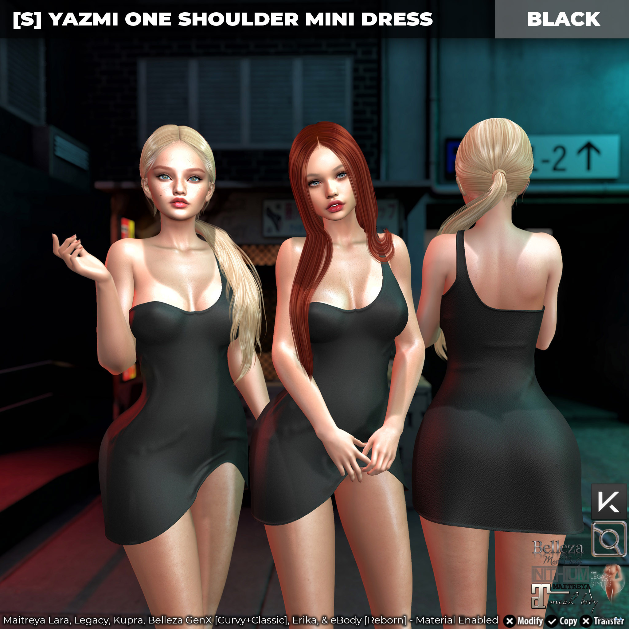New Release: [S] Yazmi One Shoulder Mini Dress by [satus Inc] - Teleport Hub - teleporthub.com
