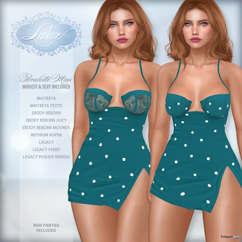 Bralette Mini In Teal With Dots Teleport Hub Group Gift by Lurve - Teleport Hub - teleporthub.com