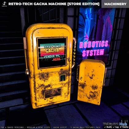 New Release: Retro-Tech Gacha Machine by [satus Inc] - Teleport Hub - teleporthub.com