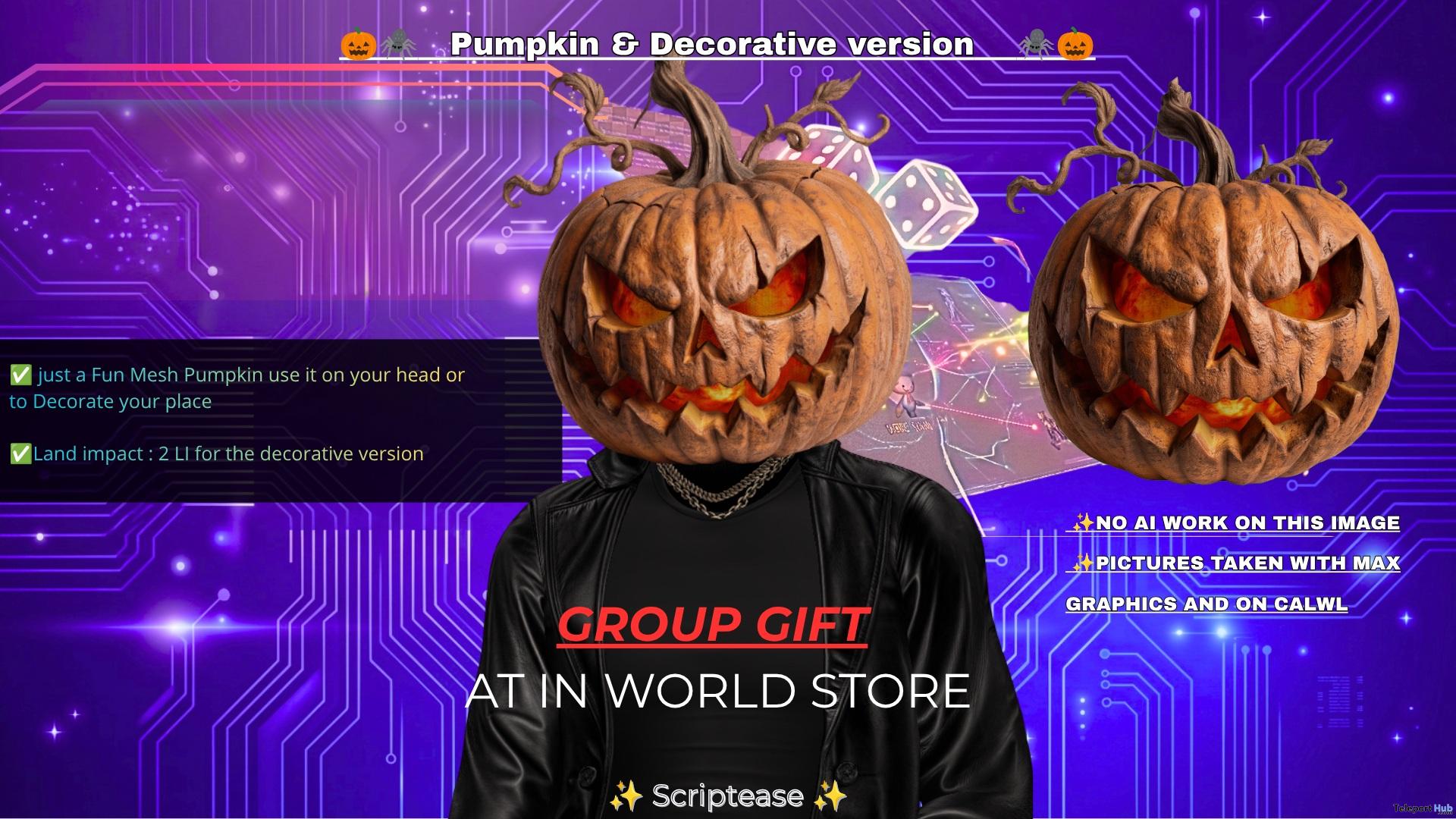 Pumpkin Wearable & Decorative Version October 2026 Group Gift by Scriptease - Teleport Hub - teleporthub.com
