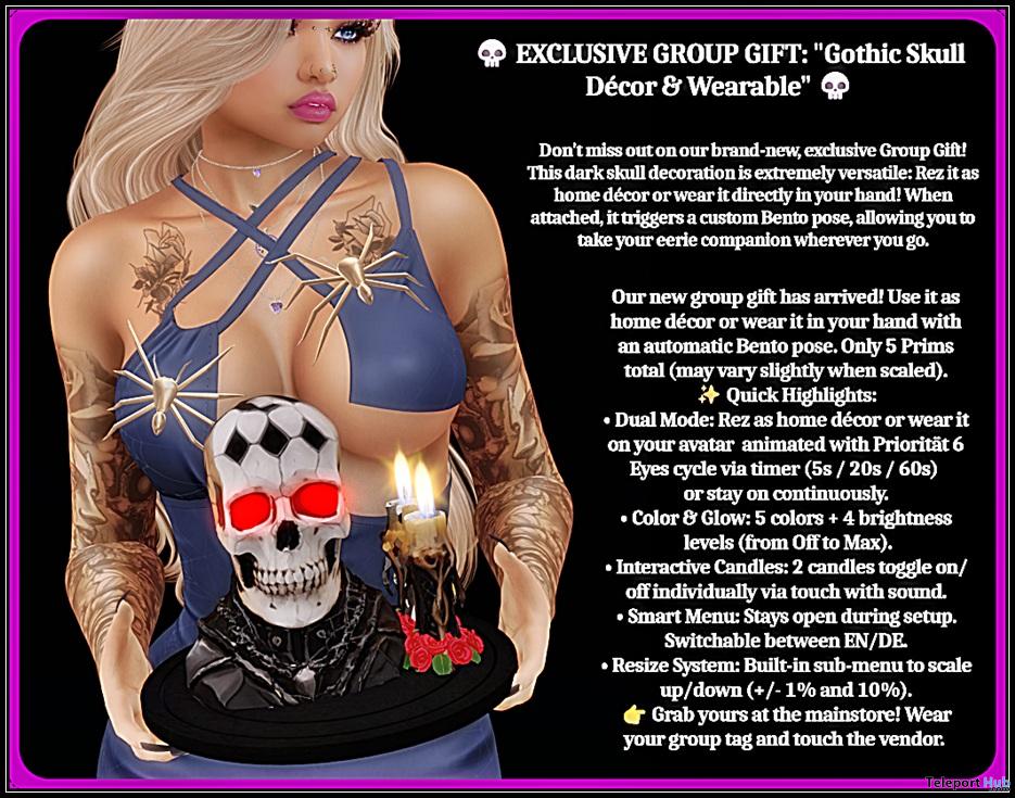 Gothic Skull Decor & Wearable October 2026 Group Gift by Sunora - Teleport Hub - teleporthub.com