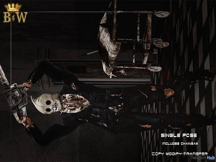 Single Bento Pose #332 & Mesh Chainsaw Halloween 2026 9L Promo by BLACK & WHITE - Teleport Hub - teleporthub.com