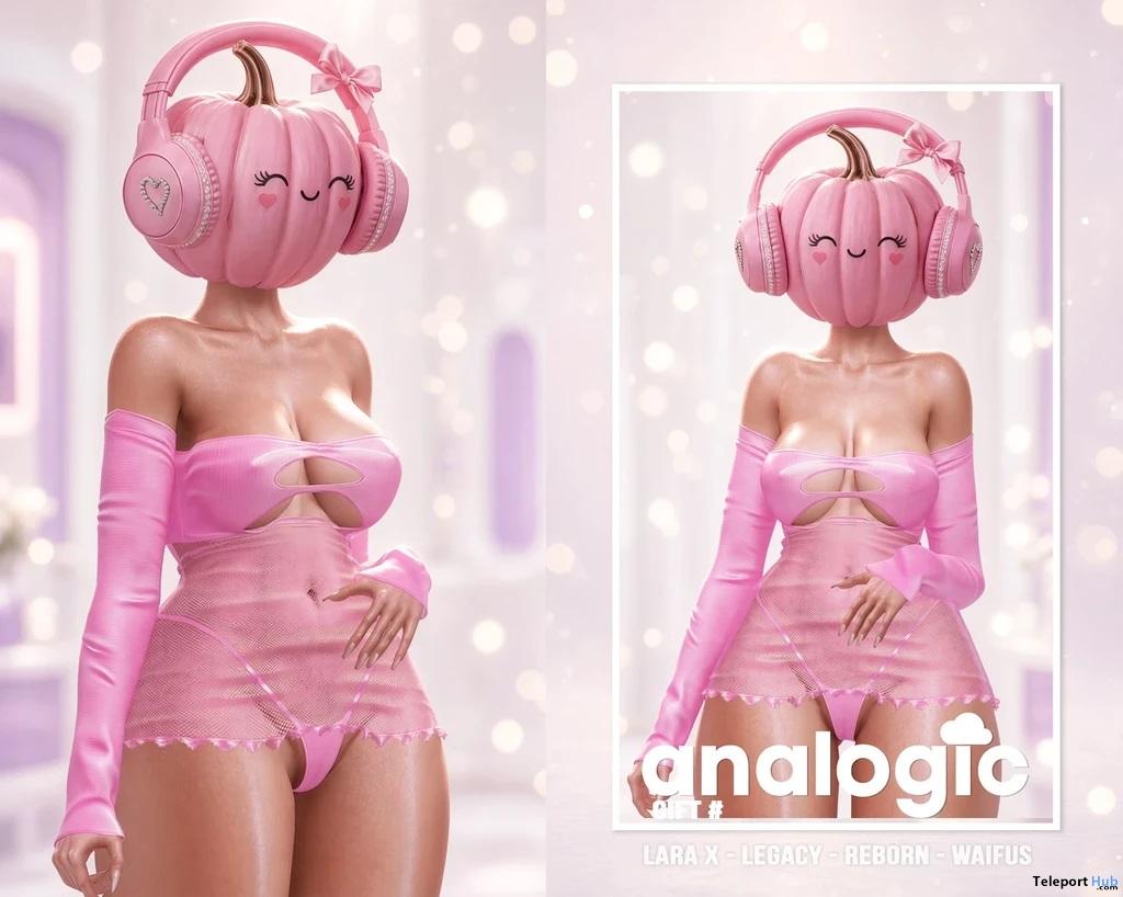 Pink Dress With Pumpkin Head & Headphone October 2026 Group Gift by Analogic - Teleport Hub - teleporthub.com