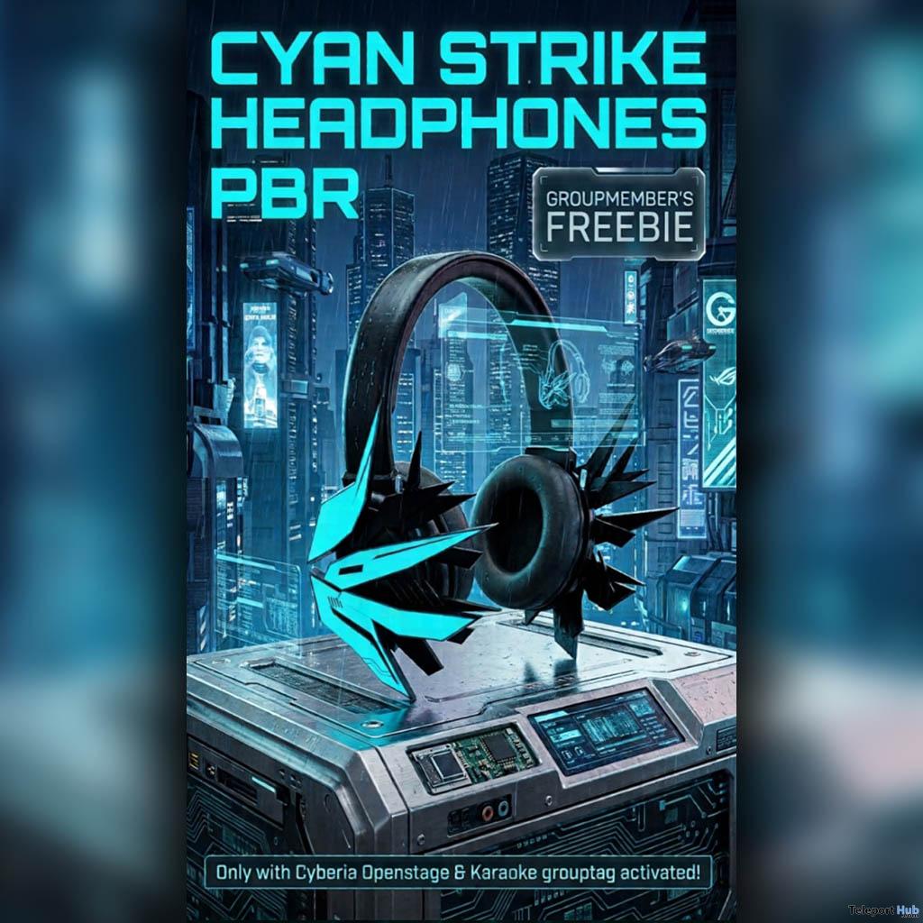 Cyan Strike Headphones PBR October 2026 Group Gift by Cyberia - Teleport Hub - teleporthub.com